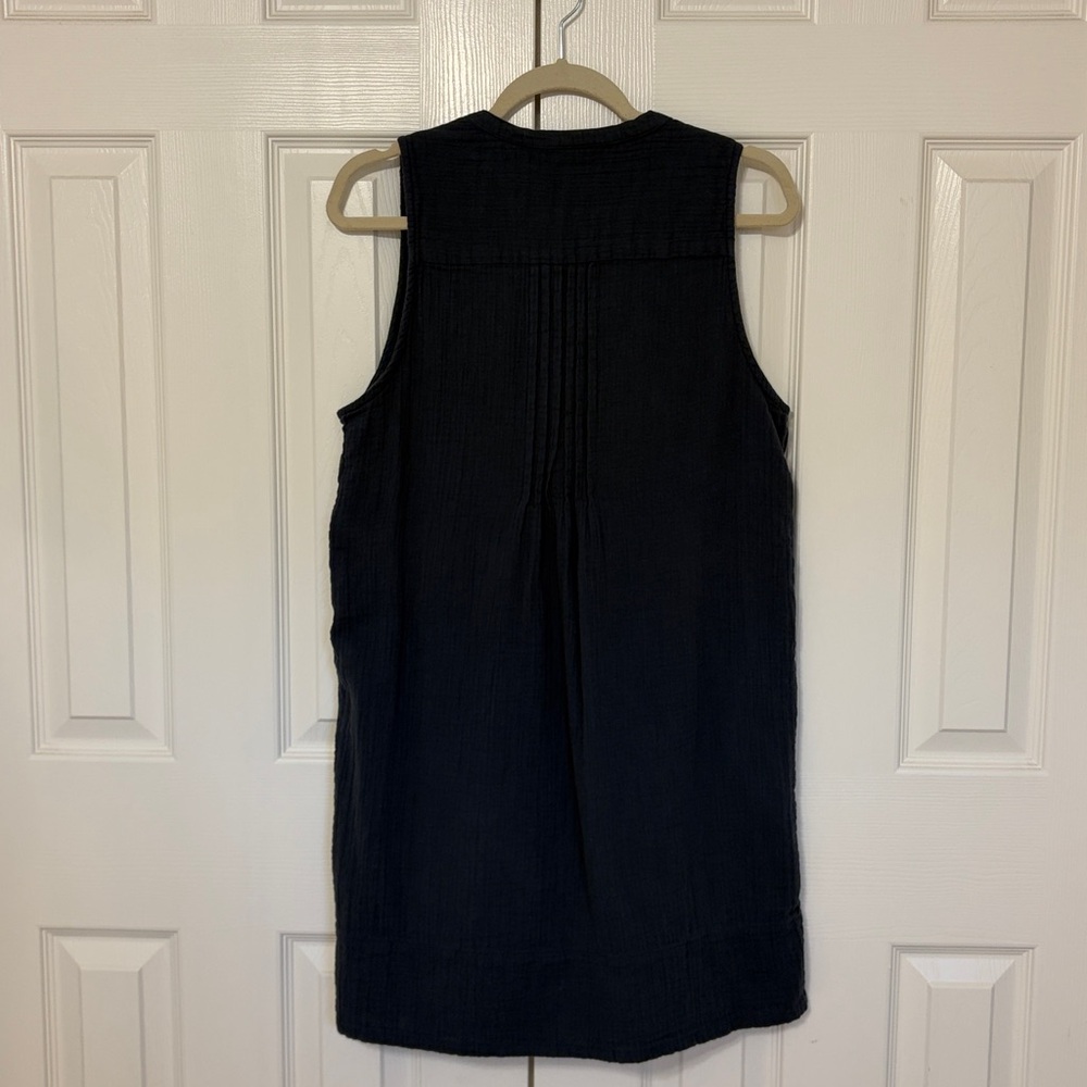 NWOT Quince Navy Blue Organic Cotton Sleeveless Dress M - Picture 8 of 11